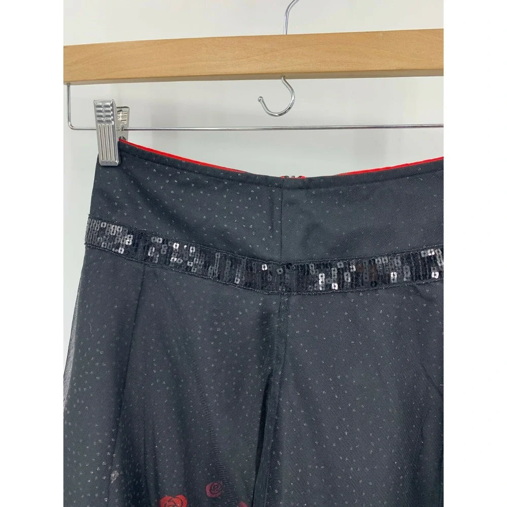 Limited Too Size 8 Layered Floral Sequin and Rhinestone Skirt